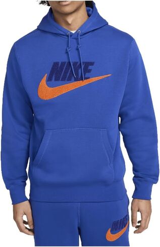 بلوفر بغطاء للرأس للرجال من Nike Club Fleece (FN3104-480، Game Royal/Game Royal/Safety Orange) مقاس كبير in Saudi Arabia