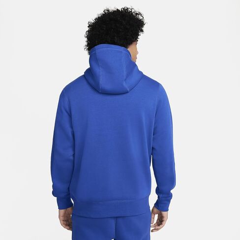 بلوفر بغطاء للرأس للرجال من Nike Club Fleece (FN3104-480، Game Royal/Game Royal/Safety Orange) مقاس كبير in Saudi Arabia