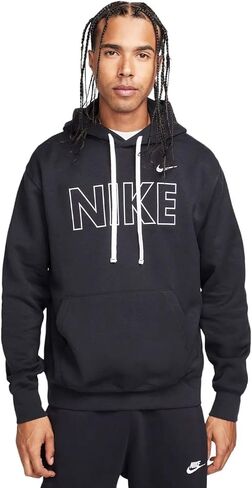 Nike Sportswear Club Fleece Men's Pullover Hoodie (BLACK/WHITE, FQ6155-010) Size Small in Saudi Arabia