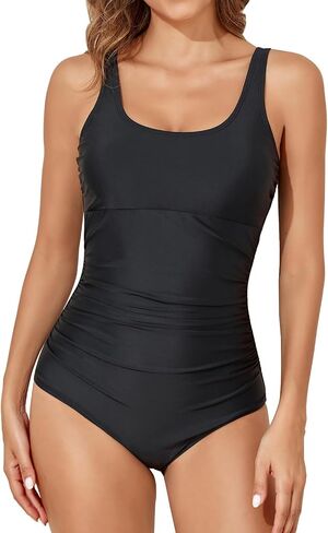 Smismivo One Piece Tummy Control Swimsuit for Women Scoop Neck Modest Full Coverage Bathing Suit Swimwear in Saudi Arabia