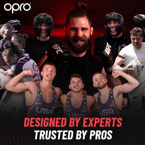 واقي الفم من OPRO Gold Level - واقي فم قابل للتشكيل مع راحة ممتازة، وحماية متعددة الطبقات للملاكمة، وفنون القتال المختلطة، والرجبي، والهوكي، وقطعة الفم لكرة القدم - يتضمن حافظة (شفافة، للكبار) in Kuwait