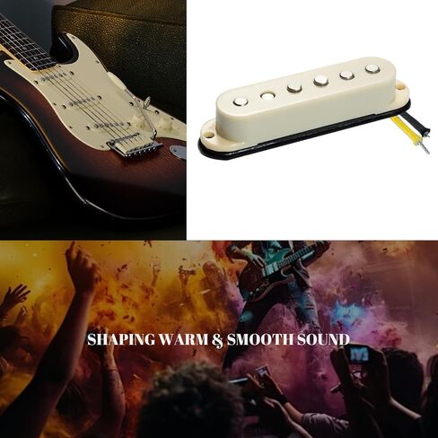 Pro ST-60S Staggered Alnico 5 Single Coil Bridge/52mm Pickup 7.2K for Strat Style Electric Guitar,Cream in Saudi Arabia