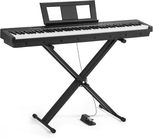 VEVOR Weighted Digital Piano, 88 Keys Fully Weighted, Electric Piano Dual Keyboard & Speakers with X Stand, Sustain Pedal, Recording Function, 280 Tones, Wireless Connection, for Beginners, Black in Kuwait