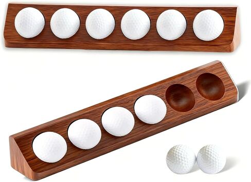 2-Pack Wooden Golf Ball Display Case & Holder - Wall Mount/Tabletop Versatile Hidden Installation for Collector's Balls & Premium Gift (Office/Home Decor) in Saudi Arabia