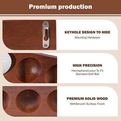 2-Pack Wooden Golf Ball Display Case & Holder - Wall Mount/Tabletop Versatile Hidden Installation for Collector's Balls & Premium Gift (Office/Home Decor) in Saudi Arabia