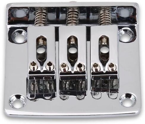 aqxreight 3 String Guitar Bridge Replacement for Cigarbox Electric Guitars Gold Finish Fixed Bridge with Adjustable Saddles in Saudi Arabia