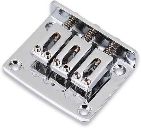 aqxreight 3 String Guitar Bridge Replacement for Cigarbox Electric Guitars Gold Finish Fixed Bridge with Adjustable Saddles in Saudi Arabia