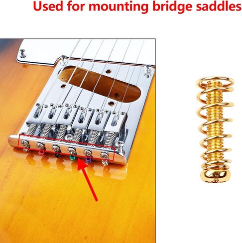 Banworks متري الموضوع 3x42mm M3 الفولاذ المقاوم للصدأ خمر 3 نقاط Tele Bridge السرج مسامير التجويد ومجموعة الربيع مسامير جسر باس الكهربائية عدة 6 مسامير + 6 نوابض JT-QMLS-01 أسود in Kuwait
