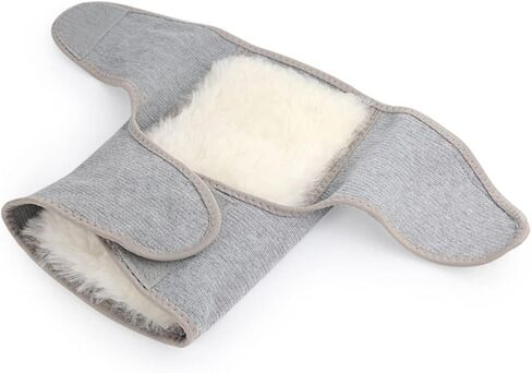 PartyKindom Thick Wool Knee Support Sleeves 2pcs Size L Warm Knee Protector for Cycling Sports and Fitness Gray Color Elastic Weave Design in Saudi Arabia