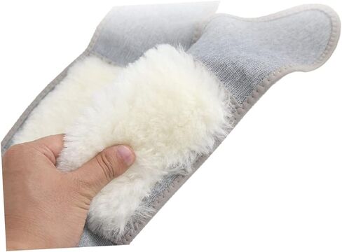 PartyKindom Thick Wool Knee Support Sleeves 2pcs Size L Warm Knee Protector for Cycling Sports and Fitness Gray Color Elastic Weave Design in Saudi Arabia