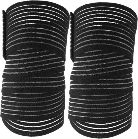 2Pcs Elastic Knee Wraps High Elasticity Sports Knee Support Brace for Joint Relief Non Slip Design Comfortable and Durable for Sports and Daily Activities in Saudi Arabia