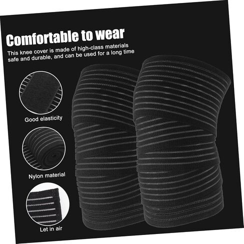 2Pcs Elastic Knee Wraps High Elasticity Sports Knee Support Brace for Joint Relief Non Slip Design Comfortable and Durable for Sports and Daily Activities in Saudi Arabia