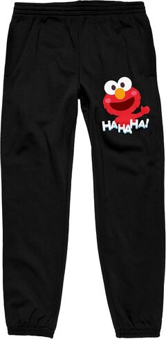 Sesame Street Smiling Elmo Men's Black Graphic Sweatpants in Saudi Arabia