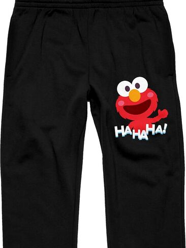 Sesame Street Smiling Elmo Men's Black Graphic Sweatpants in Saudi Arabia
