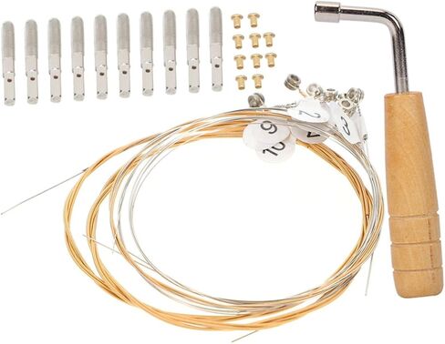 Kisangel Lyre String Set Full Replacement Kit Harp Tuning Wrench Lyre Harp Accessories Professional Tuning in Saudi Arabia