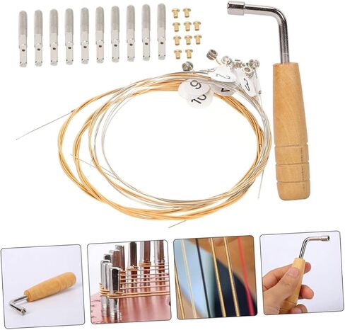 Kisangel Lyre String Set Full Replacement Kit Harp Tuning Wrench Lyre Harp Accessories Professional Tuning in Saudi Arabia