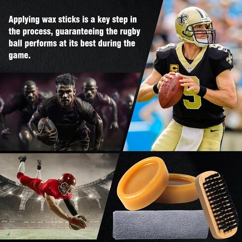 4 in 1 Football Prep Kit - for Effectively Secure Grip & Enhance Tack with 2 Football Wax & 1 Football Brush & 1 Cloth - Adult & Youth Football Leather Conditioner and Football Accessories in Saudi Arabia
