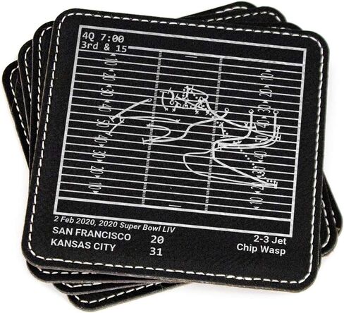 Greatest Cowboys Plays: Leatherette Coasters (Set of 4) | Iconic Dallas Football Moments | Unique Gift for Sports Fans in Saudi Arabia