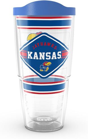 Tervis Kansas Jayhawks - First String Made in USA Double Walled Insulated Tumbler Travel Cup Keeps Drinks Cold & Hot, 24oz, Classic in Saudi Arabia