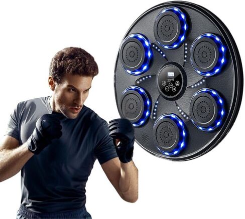 Music Boxing Machine for adults and kids, Interactive Punching Trainer with Boxing Gloves | Bluetooth Smart Boxing Training Machine with 9 Modes & 9 Speeds | Large Size Wall for Home, Office, and Gym in Saudi Arabia