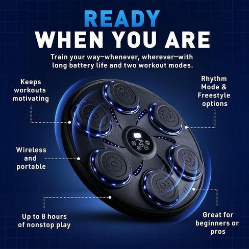 Music Boxing Machine for adults and kids, Interactive Punching Trainer with Boxing Gloves | Bluetooth Smart Boxing Training Machine with 9 Modes & 9 Speeds | Large Size Wall for Home, Office, and Gym in Saudi Arabia