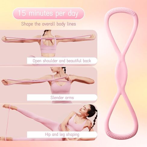 Figure 8 Resistance Band, Figure 8 Resistance Bands for Women Men, 25 lbs Keep Resistance BandFigure 8 for Working Out, Arm, Back, Fullbody Yoga Pulling Rope, Elastic Stretch Bands in Saudi Arabia