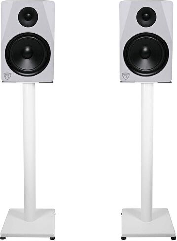 Rockville Pair RS29W V2 29-Inch Steel Bookshelf Speaker/Studio Monitor Stands, 60 lbs Capacity, Anti-Vibration Foam, Cable Management, for Home Audio and Studio Monitoring in Saudi Arabia