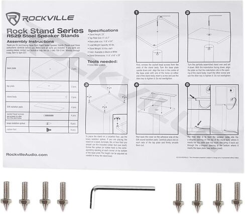 Rockville Pair RS29W V2 29-Inch Steel Bookshelf Speaker/Studio Monitor Stands, 60 lbs Capacity, Anti-Vibration Foam, Cable Management, for Home Audio and Studio Monitoring in Saudi Arabia
