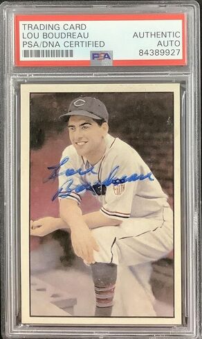 توقيع Lou Boudreau 1983 Diamond Classics # 103 Card Indians Auto HOF PSA/DNA - بطاقات البيسبول الموقعة in Saudi Arabia