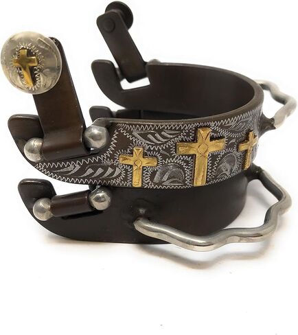 AJ Tack Ladies Antique Brown Three Cross Bumper Spurs in Saudi Arabia