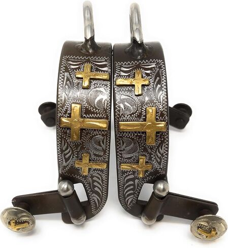 AJ Tack Ladies Antique Brown Three Cross Bumper Spurs in Saudi Arabia