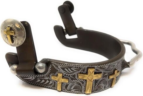 AJ Tack Ladies Antique Brown Three Cross Bumper Spurs in Saudi Arabia