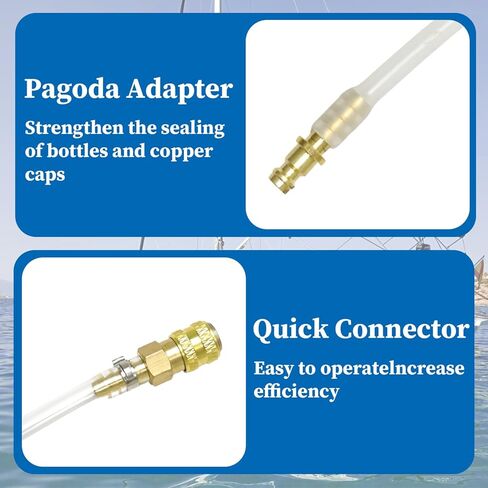 مجموعة تنزف التوجيه الهيدروليكي Seastar للقوارب، أداة نزيف التوجيه الهيدروليكي الاحترافية Seastar مع خرطوم PU وتركيبات نحاسية لصيانة نظام التوجيه الهيدروليكي Sea Star in Kuwait