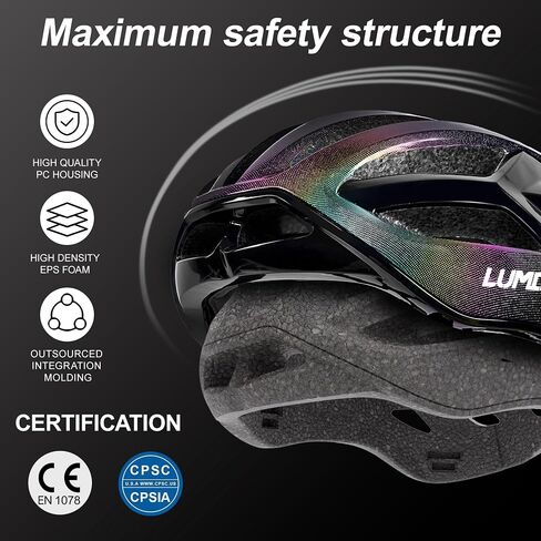 خوذة دراجة LUMDEER للبالغين، خوذة دراجة قابلة للتعديل مصنوعة بدقة [معتمدة للسلامة] مع ضوء مغناطيسي قابل لإعادة الشحن، 23 فتحة هواء in Kuwait