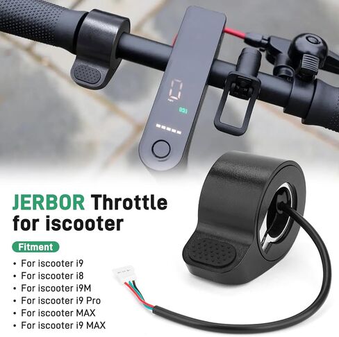 Jerbor Thumb Throttle for Iscooter I9/I9M/I9 Pro/MAX/I9 Max/I8, Scooter Accelerator Replacement Throttle Speed Control Handlebar Assy, Electric Scooter Replace Parts Accessories for Iscooter in Saudi Arabia