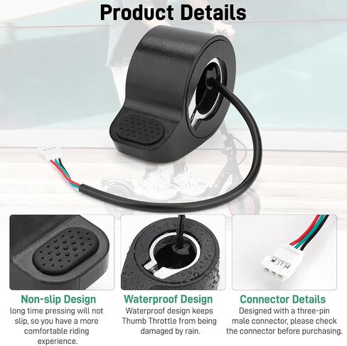 Jerbor Thumb Throttle for Iscooter I9/I9M/I9 Pro/MAX/I9 Max/I8, Scooter Accelerator Replacement Throttle Speed Control Handlebar Assy, Electric Scooter Replace Parts Accessories for Iscooter in Saudi Arabia