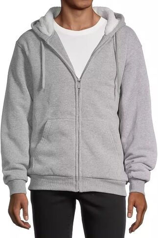 Collections Etc Ultra Soft Sherpa Lined Zip-Up Hooded Sweatshirt in Saudi Arabia