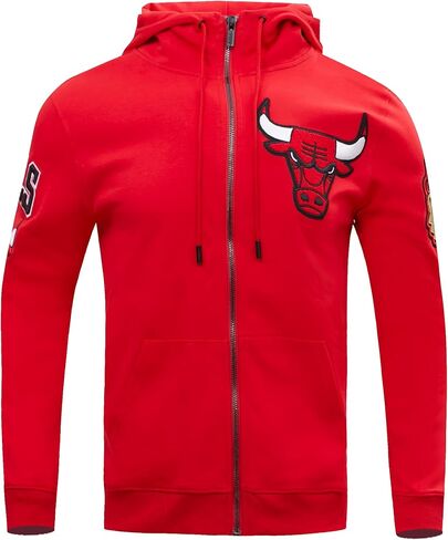 سترة بغطاء رأس بسحاب كامل للرجال من Pro Standard NBA Chicago Bulls Classic Chenille باللون الأحمر مقاس 3Xl in Saudi Arabia