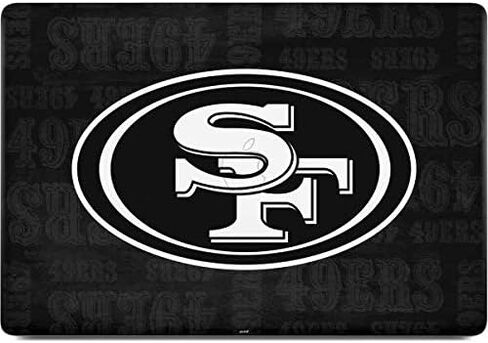 Skinit Decal Laptop Skin Compatible with MacBook Pro 15-inch with Touch Bar (2016-19) - Officially Licensed NFL San Franciso 49ers Black & White Design in Saudi Arabia
