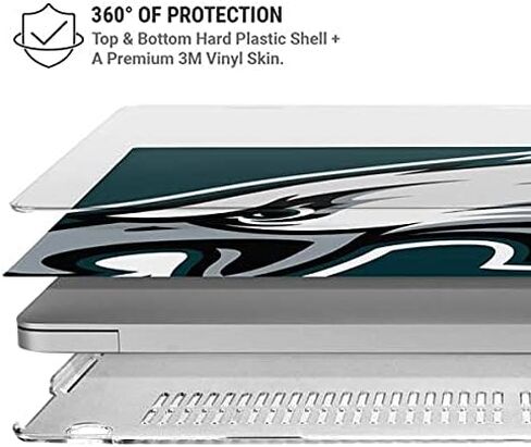 حافظة Skinit + غلاف متوافق مع جهاز MacBook Air 13in (2020) - تصميم شعار كبير مرخص رسميًا من NFL Philadelphia Eagles in Saudi Arabia