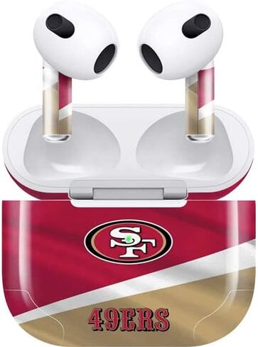 غلاف صوتي من Skinit متوافق مع Apple AirPods (الجيل الثالث، 2021) - تصميم مرخص رسميًا من NFL San Francisco 49ers in Saudi Arabia