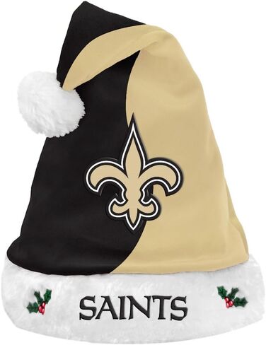 FOCO New Orleans Saints 2017 NFL Basic Logo Plush Christmas Santa Hat in Saudi Arabia