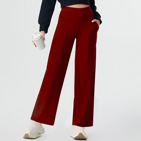 Lounge Pants Women High Waisted Wide Leg Pants Elastic Drawstring Casual Straight Leg Trousers with Pocket in Saudi Arabia