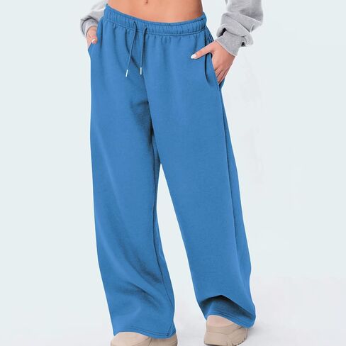 Womens Wide Leg Sweatpants High Waisted Drawstring Baggy Pants Casual Loose Fit Comfy Athletic Trousers with Pockets in Saudi Arabia