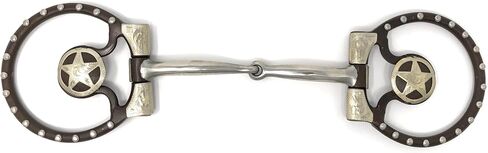 AJ Tack Offset Dee Ring Snaffle Bit with Star Concho in Saudi Arabia
