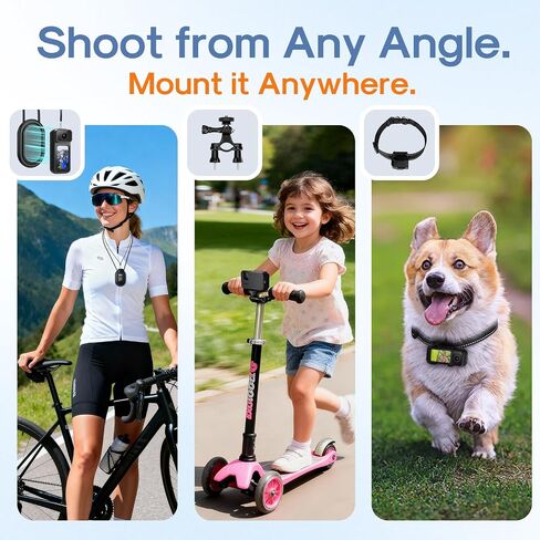 Mini Body Camera 128G with 1.47inch LCD Screen, 2.7K Thumb Size Action Body Cam with Audio&Video Thumb Hands Free POV Recording, Mount Free, Magnetic Sport DV for Bike Cycling Vlogging Pet Walk Swim in Saudi Arabia