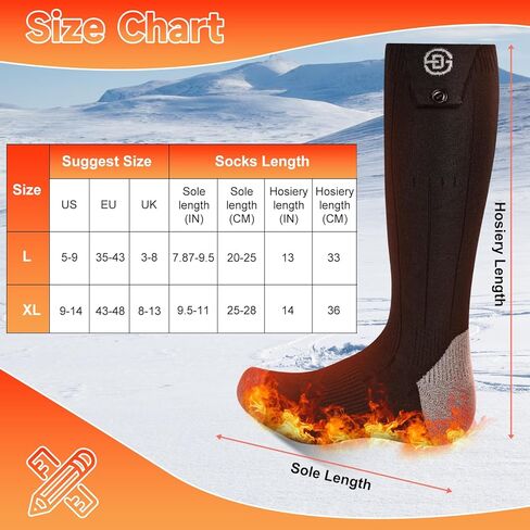 جوارب ساخنة للرجال والنساء، جوارب كهربائية قابلة للشحن للتحكم في التطبيق بقدرة 8000 مللي أمبير في الساعة * 2، جوارب حرارية شتوية قابلة للغسل للتخييم في الهواء الطلق والتزلج وصيد الأسماك in Kuwait