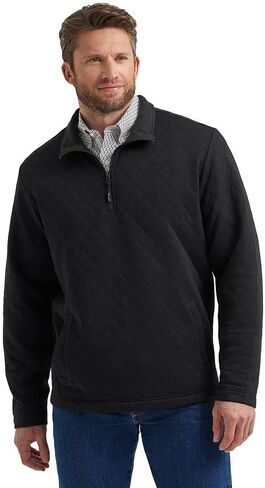 Wrangler Men's George Strait 1/4 Zip Pullover - Black in Saudi Arabia