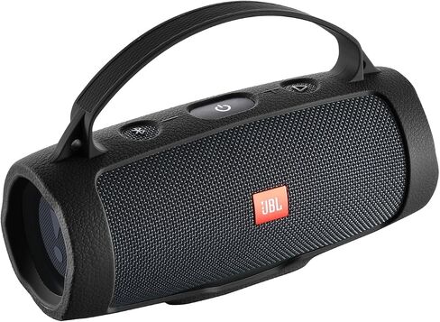 حافظة سيليكون مقاومة للصدمات لجهاز JBL Charge 4 & Essential 2 مكبر صوت - غطاء واقي مرن بمقبض وحزام، تصميم مناسب للسفر (يناسب Charge 4/Charge Essential 2) (أسود) in Kuwait