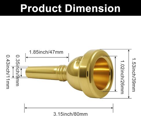 BokWin 6 1/2AL Silver Plated Trombone Mouthpiece - Professional Grade Instrument for Tenor Trombone with Enhanced Sound Quality, Ideal for Musicians in Saudi Arabia